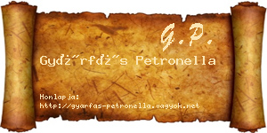 Gyárfás Petronella névjegykártya